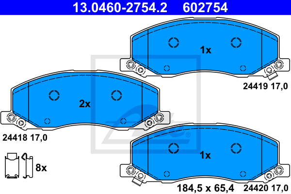 Set placute frana,frana disc 13.0460-2754.2 ATE