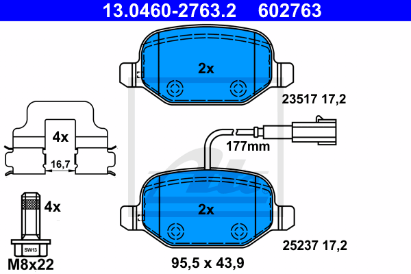 Set placute frana,frana disc 13.0460-2763.2 ATE