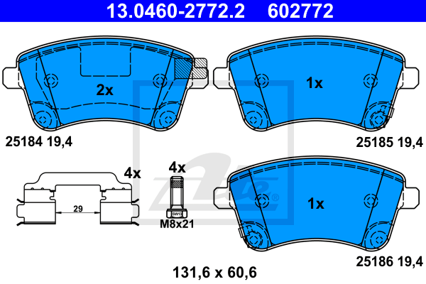 Set placute frana,frana disc 13.0460-2772.2 ATE