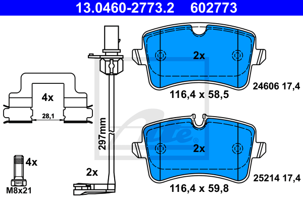 Set placute frana,frana disc 13.0460-2773.2 ATE