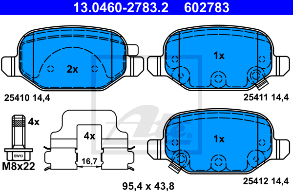 Set placute frana,frana disc 13.0460-2783.2 ATE