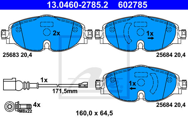 Set placute frana,frana disc 13.0460-2785.2 ATE