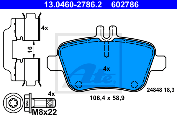 Set placute frana,frana disc 13.0460-2786.2 ATE