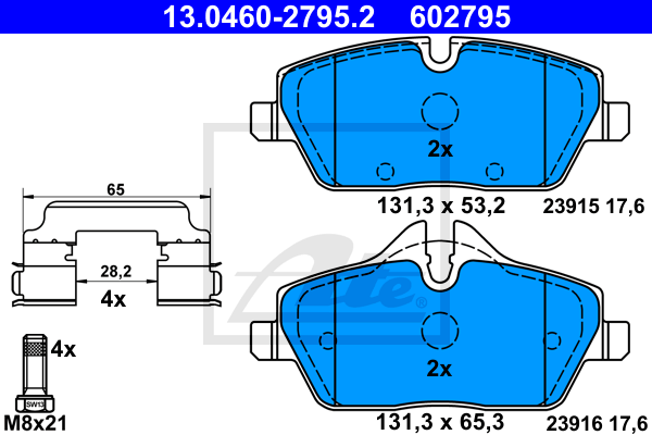 Set placute frana,frana disc 13.0460-2795.2 ATE