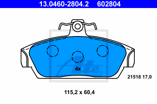 Set placute frana,frana disc 13.0460-2804.2 ATE