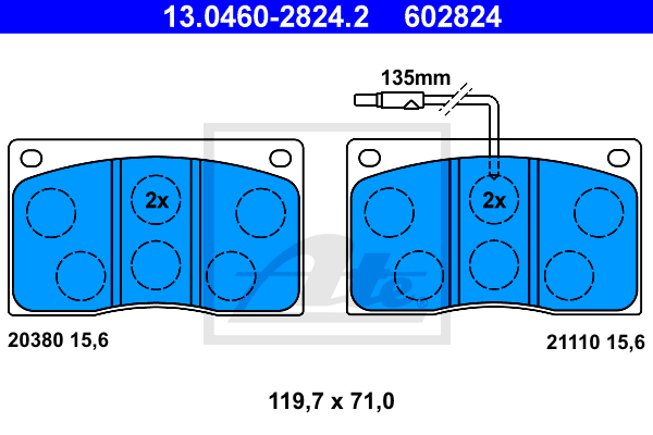 Set placute frana,frana disc 13.0460-2824.2 ATE