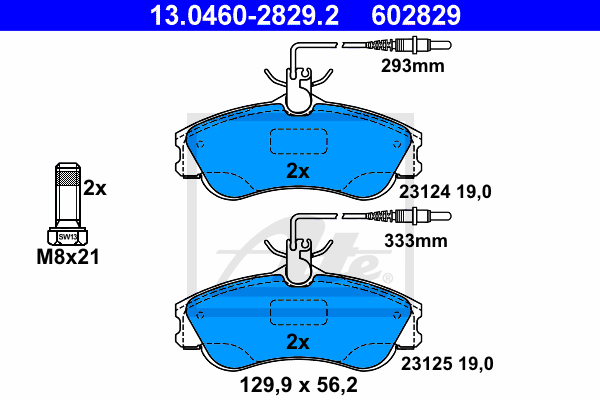 Set placute frana,frana disc 13.0460-2829.2 ATE