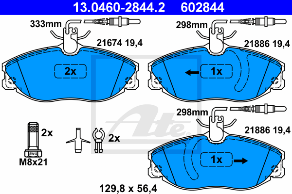 Set placute frana,frana disc 13.0460-2844.2 ATE