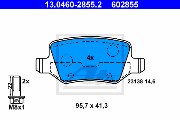 Set placute frana,frana disc 13.0460-2855.2 ATE