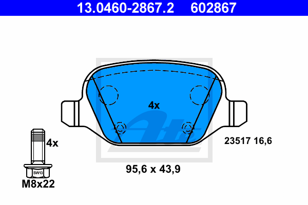 Set placute frana,frana disc 13.0460-2867.2 ATE