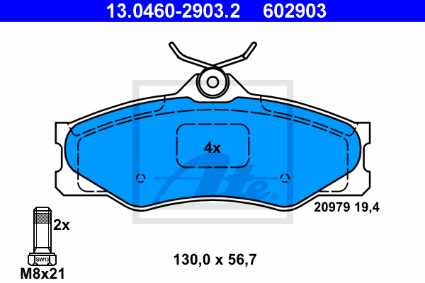 Set placute frana,frana disc 13.0460-2903.2 ATE