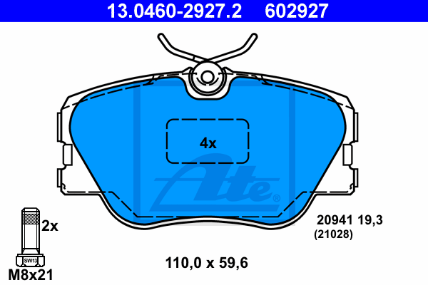 Set placute frana,frana disc 13.0460-2927.2 ATE