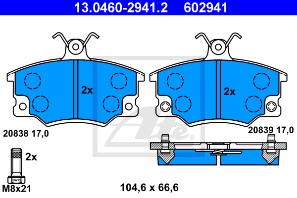 Set placute frana,frana disc 13.0460-2941.2 ATE