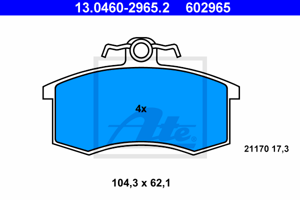 Set placute frana,frana disc 13.0460-2965.2 ATE