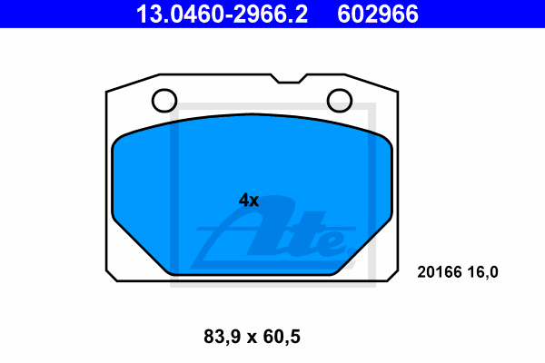 Set placute frana,frana disc 13.0460-2966.2 ATE