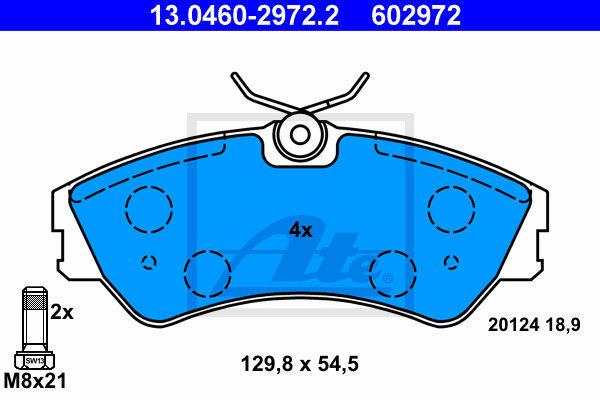 Set placute frana,frana disc 13.0460-2972.2 ATE