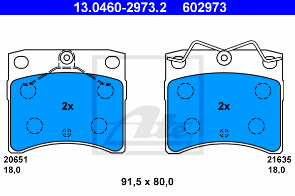 Set placute frana,frana disc 13.0460-2973.2 ATE