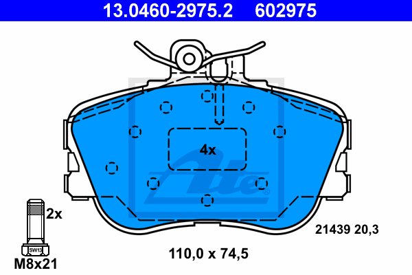 Set placute frana,frana disc 13.0460-2975.2 ATE