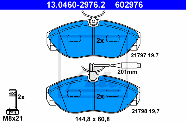 Set placute frana,frana disc 13.0460-2976.2 ATE