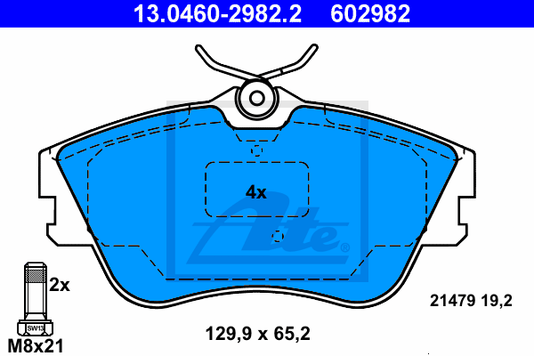 Set placute frana,frana disc 13.0460-2982.2 ATE