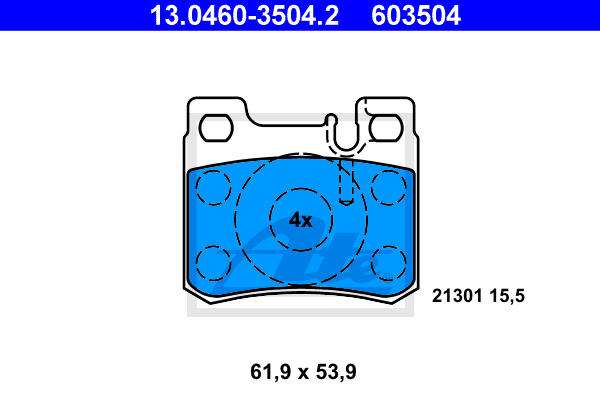 Set placute frana,frana disc 13.0460-3504.2 ATE