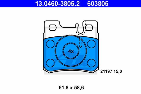 Set placute frana,frana disc 13.0460-3805.2 ATE