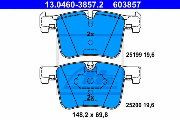 Set placute frana,frana disc 13.0460-3857.2 ATE