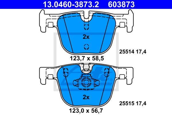 Set placute frana,frana disc 13.0460-3873.2 ATE