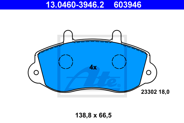 Set placute frana,frana disc 13.0460-3946.2 ATE