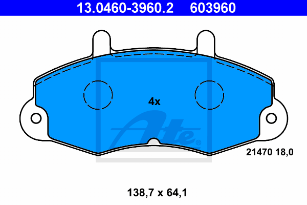 Set placute frana,frana disc 13.0460-3960.2 ATE