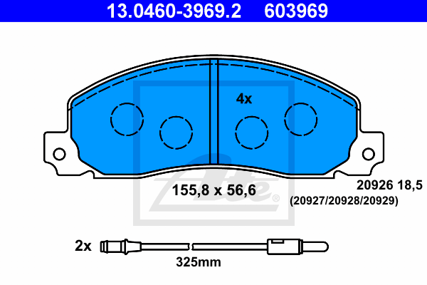 Set placute frana,frana disc 13.0460-3969.2 ATE