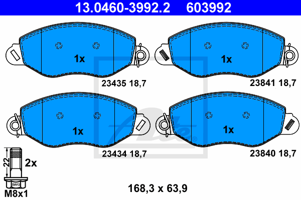 Set placute frana,frana disc 13.0460-3992.2 ATE