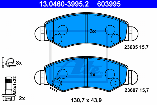 Set placute frana,frana disc 13.0460-3995.2 ATE