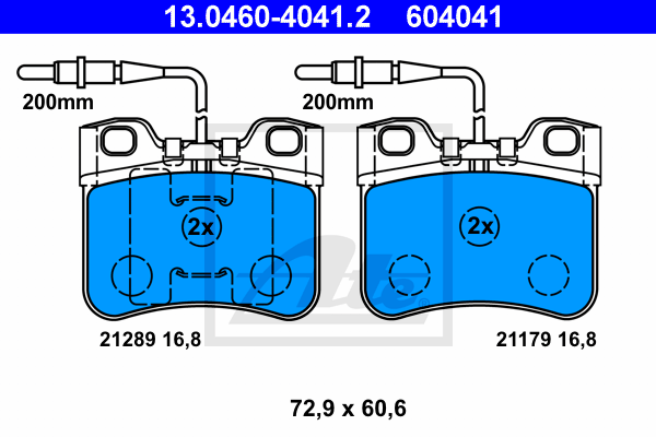 Set placute frana,frana disc 13.0460-4041.2 ATE