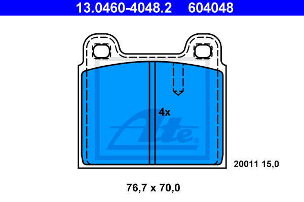 Set placute frana,frana disc 13.0460-4048.2 ATE