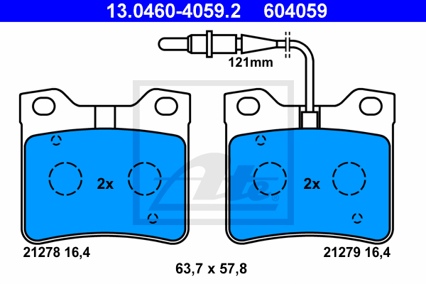 Set placute frana,frana disc 13.0460-4059.2 ATE