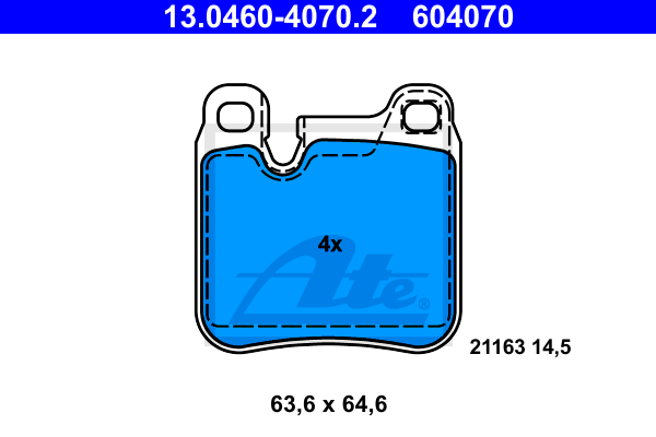 Set placute frana,frana disc 13.0460-4070.2 ATE