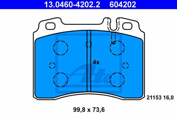 Set placute frana,frana disc 13.0460-4202.2 ATE