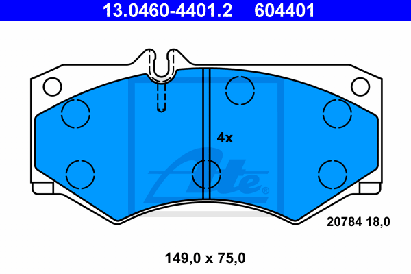 Set placute frana,frana disc 13.0460-4401.2 ATE