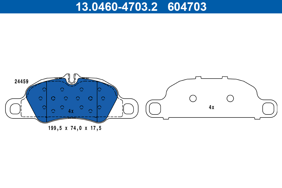 Set placute frana,frana disc 13.0460-4703.2 ATE