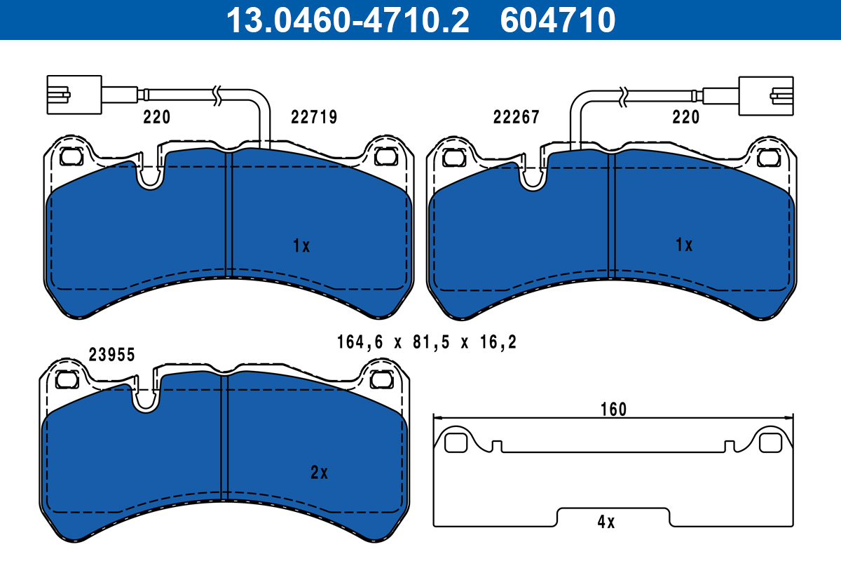 Set placute frana,frana disc 13.0460-4710.2 ATE