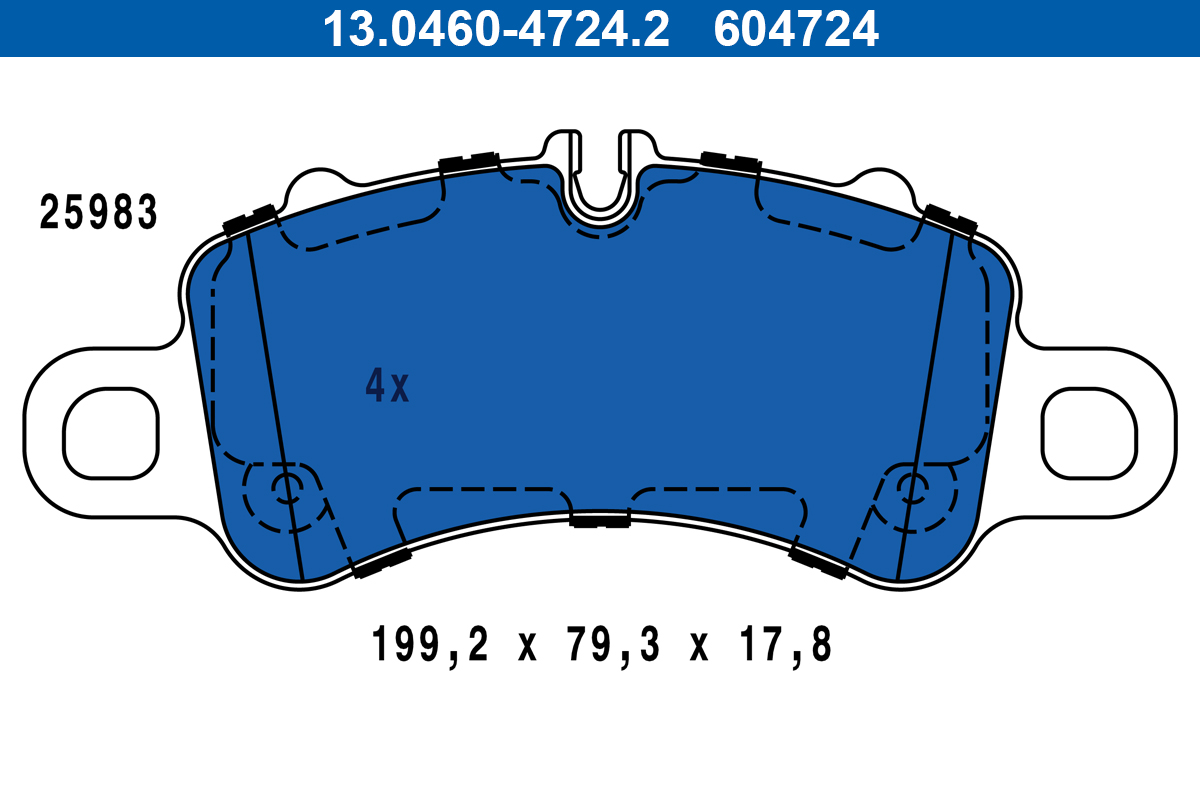 Set placute frana,frana disc 13.0460-4724.2 ATE