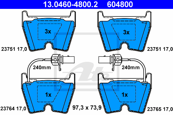 Set placute frana,frana disc 13.0460-4800.2 ATE