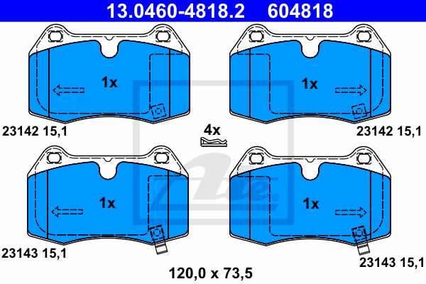 Set placute frana,frana disc 13.0460-4818.2 ATE