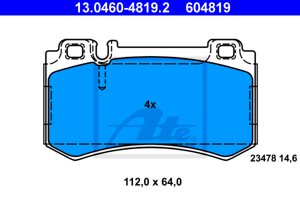 Set placute frana,frana disc 13.0460-4819.2 ATE