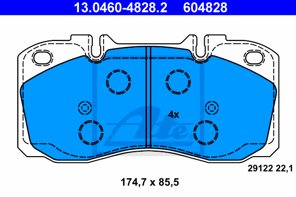 Set placute frana,frana disc 13.0460-4828.2 ATE