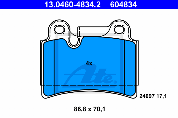 Set placute frana,frana disc 13.0460-4834.2 ATE