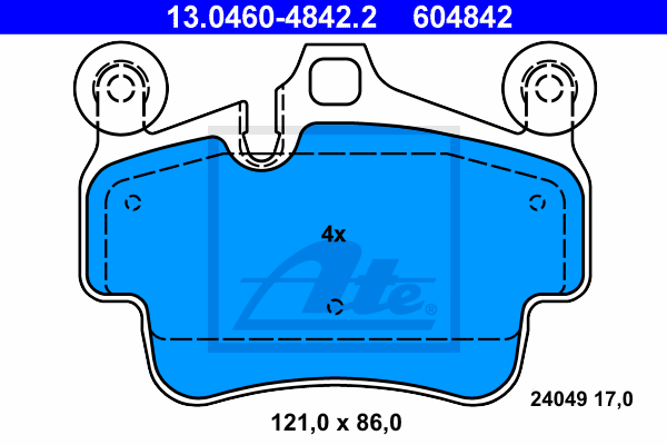 Set placute frana,frana disc 13.0460-4842.2 ATE