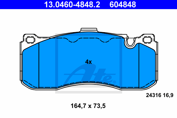 Set placute frana,frana disc 13.0460-4848.2 ATE