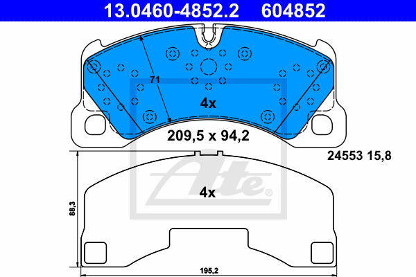 Set placute frana,frana disc 13.0460-4852.2 ATE